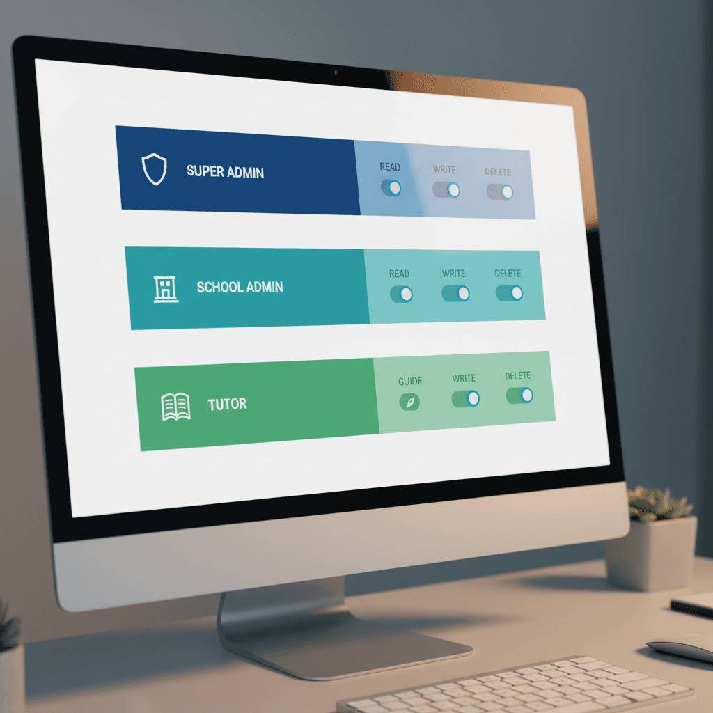 Role-based access control dashboard showing user permission levels