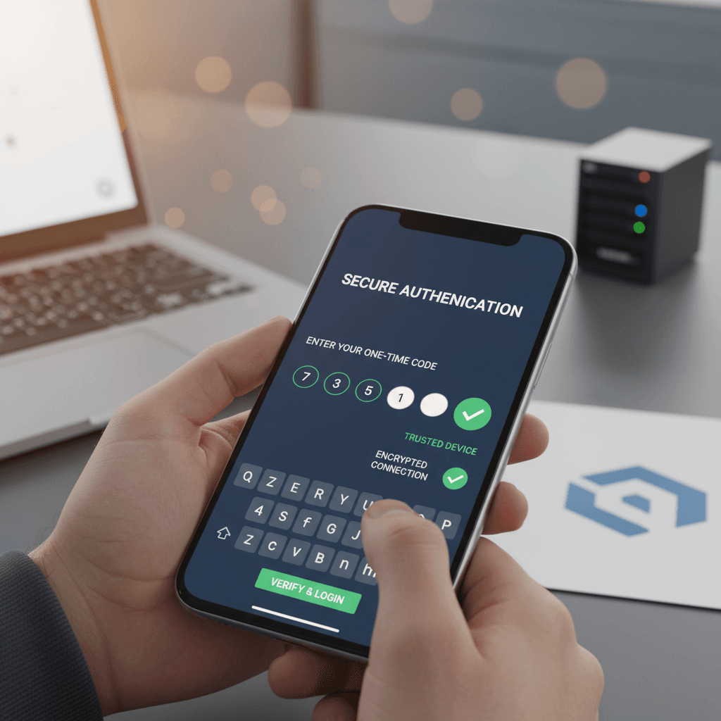OTP authentication login process on mobile device